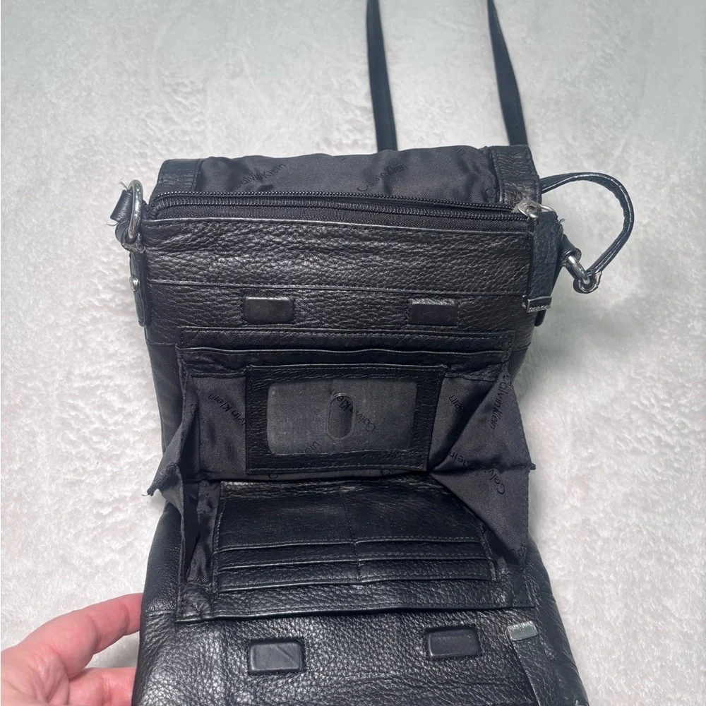 Calvin Klein Black Leather Crossbody Bag